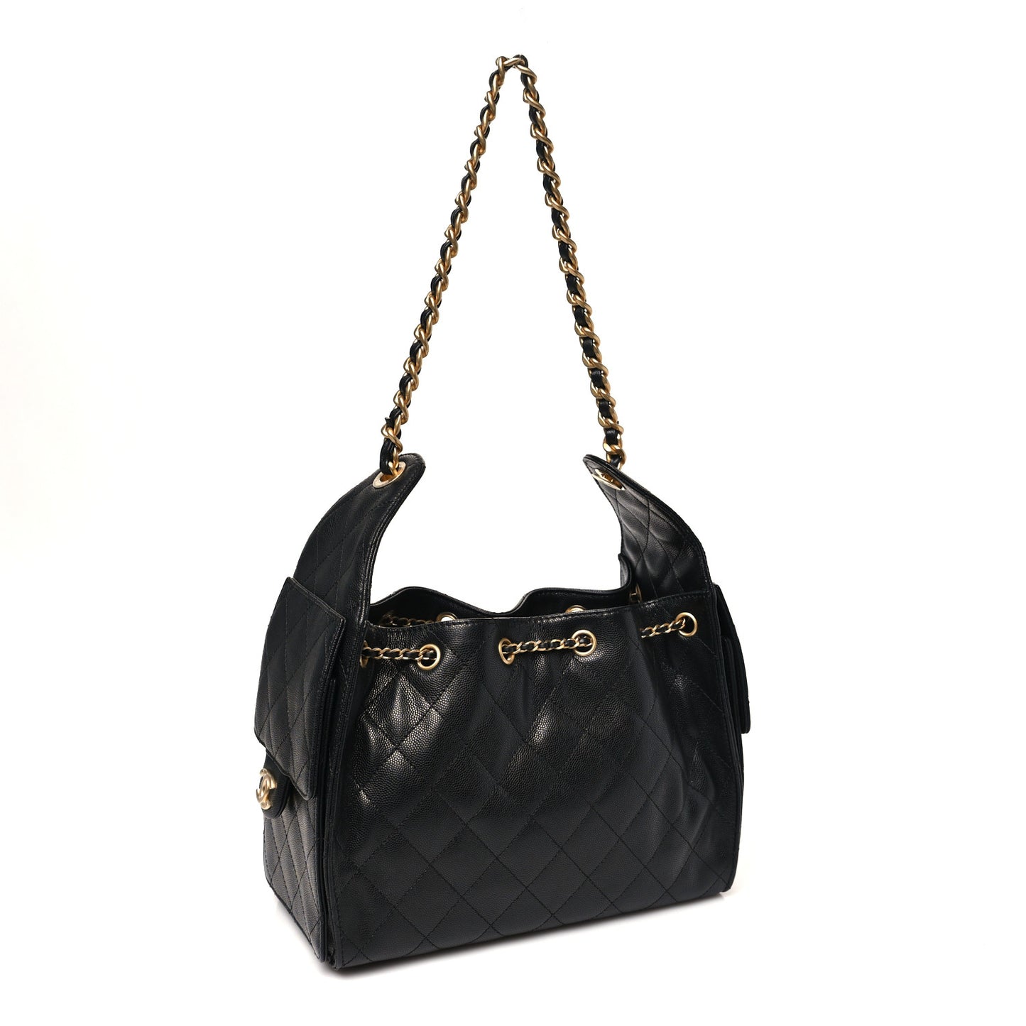 Caviar Quilted Small Chanel 25 Handbag Black