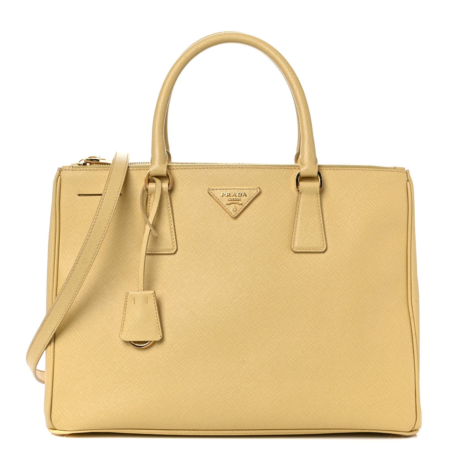 Prada Saffiano Medium Galleria Double Zip Tote Ginestra 1 of 19