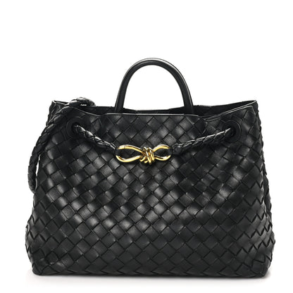 Bottega Veneta Nappa Intrecciato Medium Andiamo Shoulder Bag Black 1 of 9
