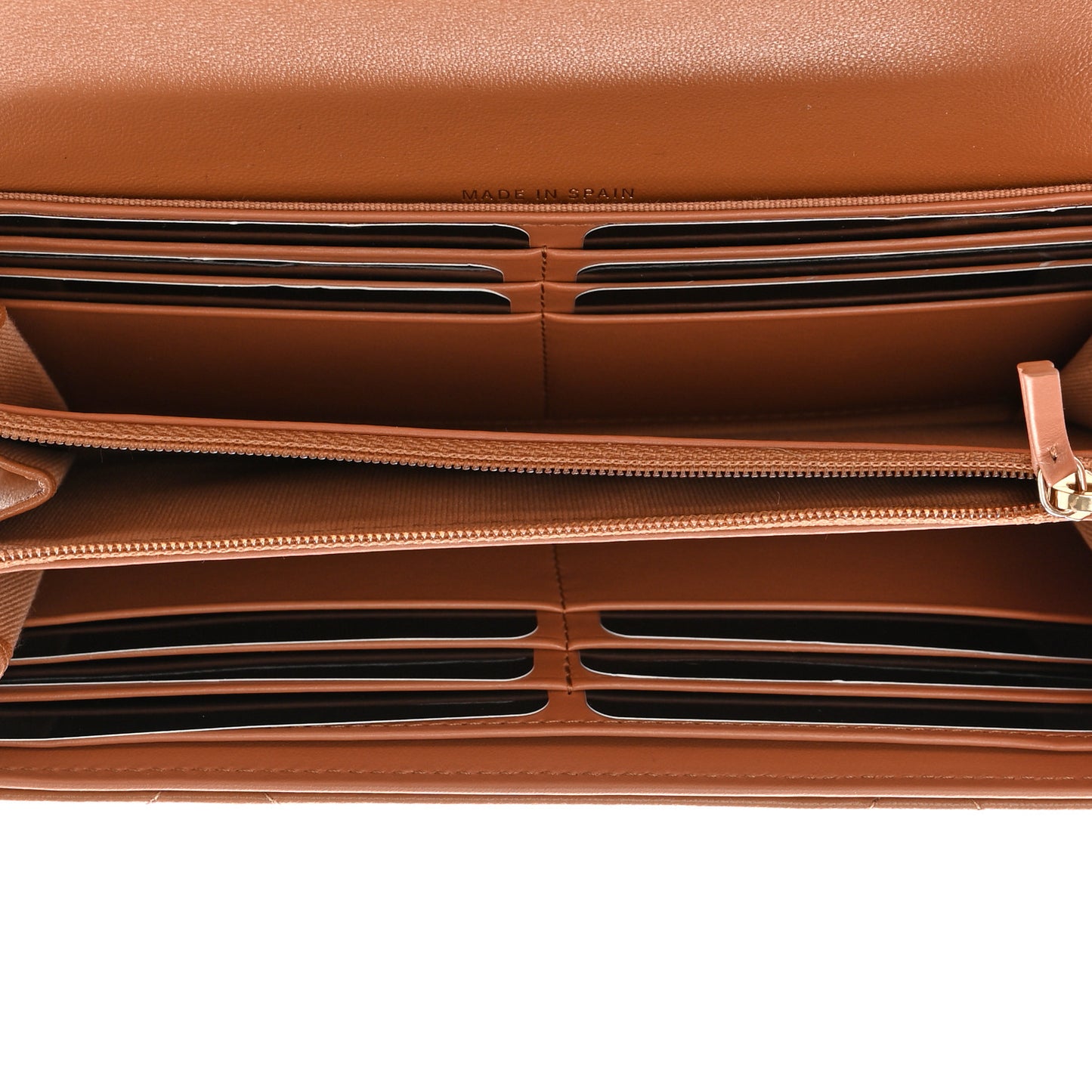 Lambskin Quilted Chanel 19 Flap Wallet Brown