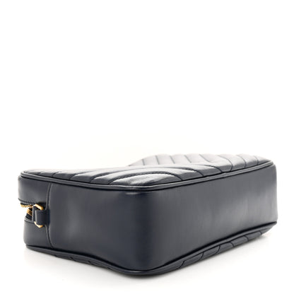 Saint Laurent Calfskin Matelasse Monogram Lou Camera Bag Navy 4 of 10