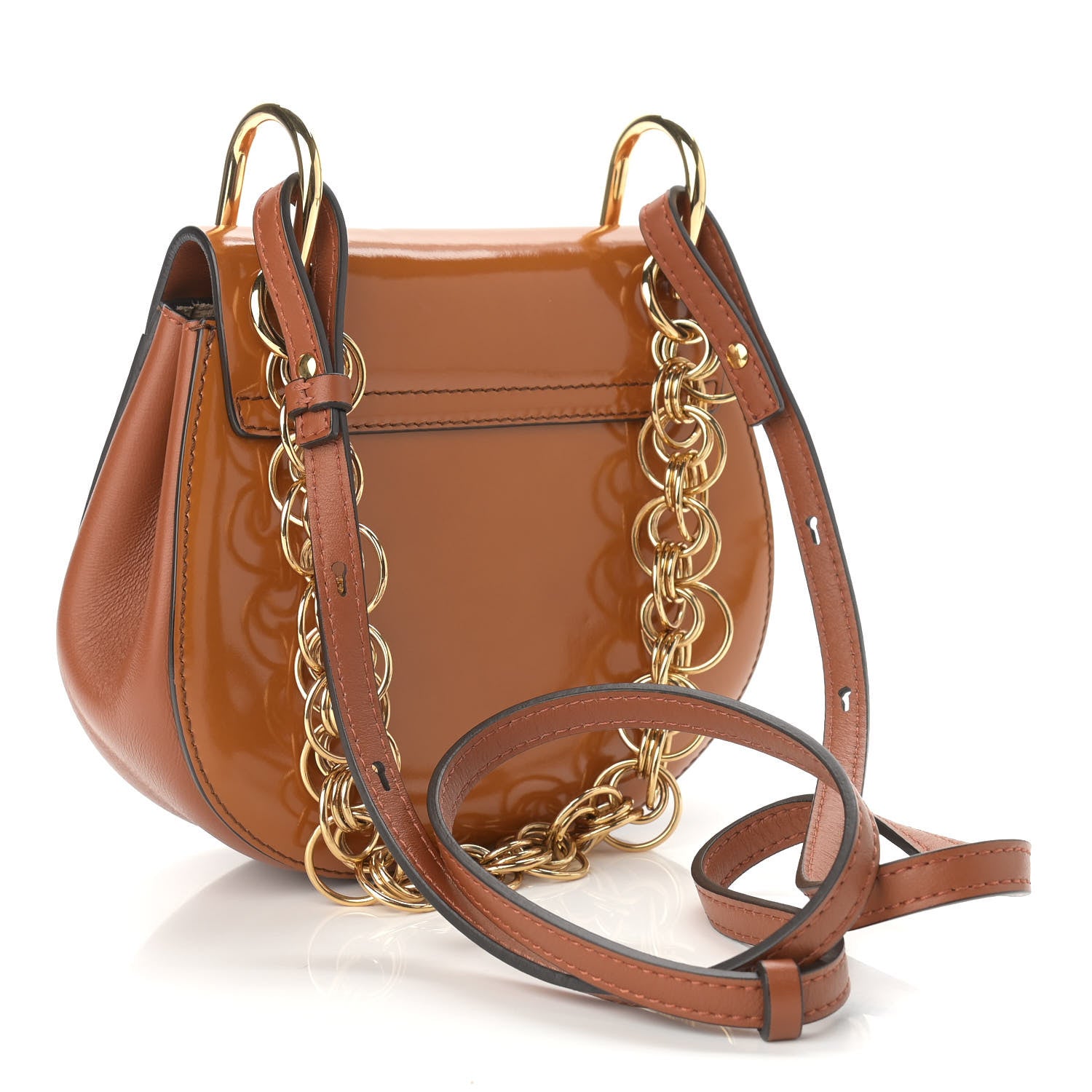 Chloe Patent Calfskin Mini Drew Bijou Shoulder Bag Tan 3 of 8