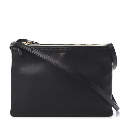 Celine Lambskin Large Trio Crossbody Bag Black 1 of 12