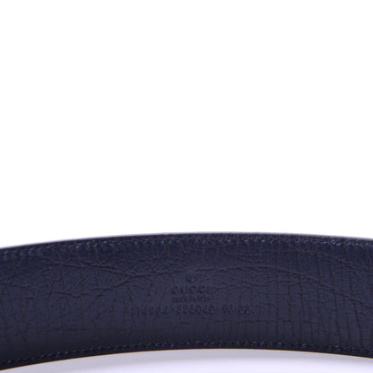 Gucci GG Plus Monogram Interlocking G Belt 95 38 Navy 6 of 6