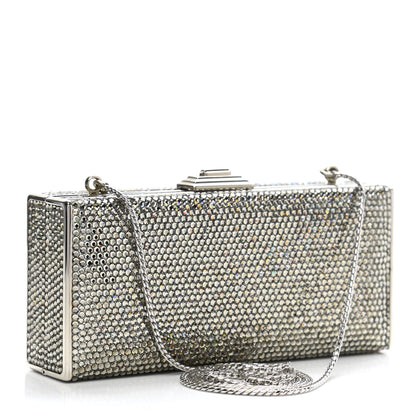 Judith Leiber Swarovski Crystal Minaudiere Clutch Silver 2 of 7
