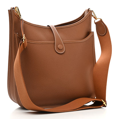 Hermes Taurillon Clemence Evelyne III PM Gold 3 of 10