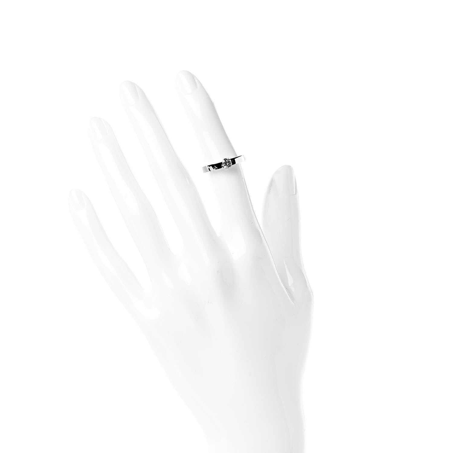 Cartier 18K White Gold Diamond .31ct Solitaire Engagement Ring 47 4 2 of 4
