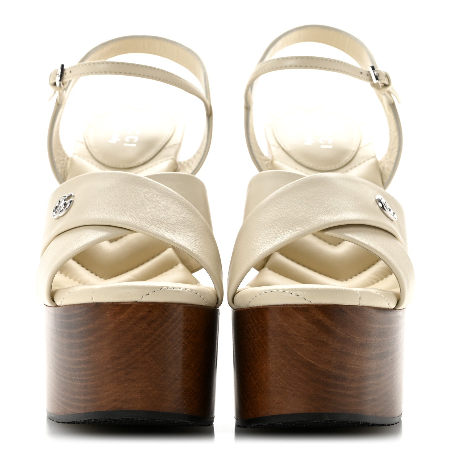 Gucci Nappa Charlotte 50/140mm Platform Sandals 36.5 New Ivoire 3 of 9