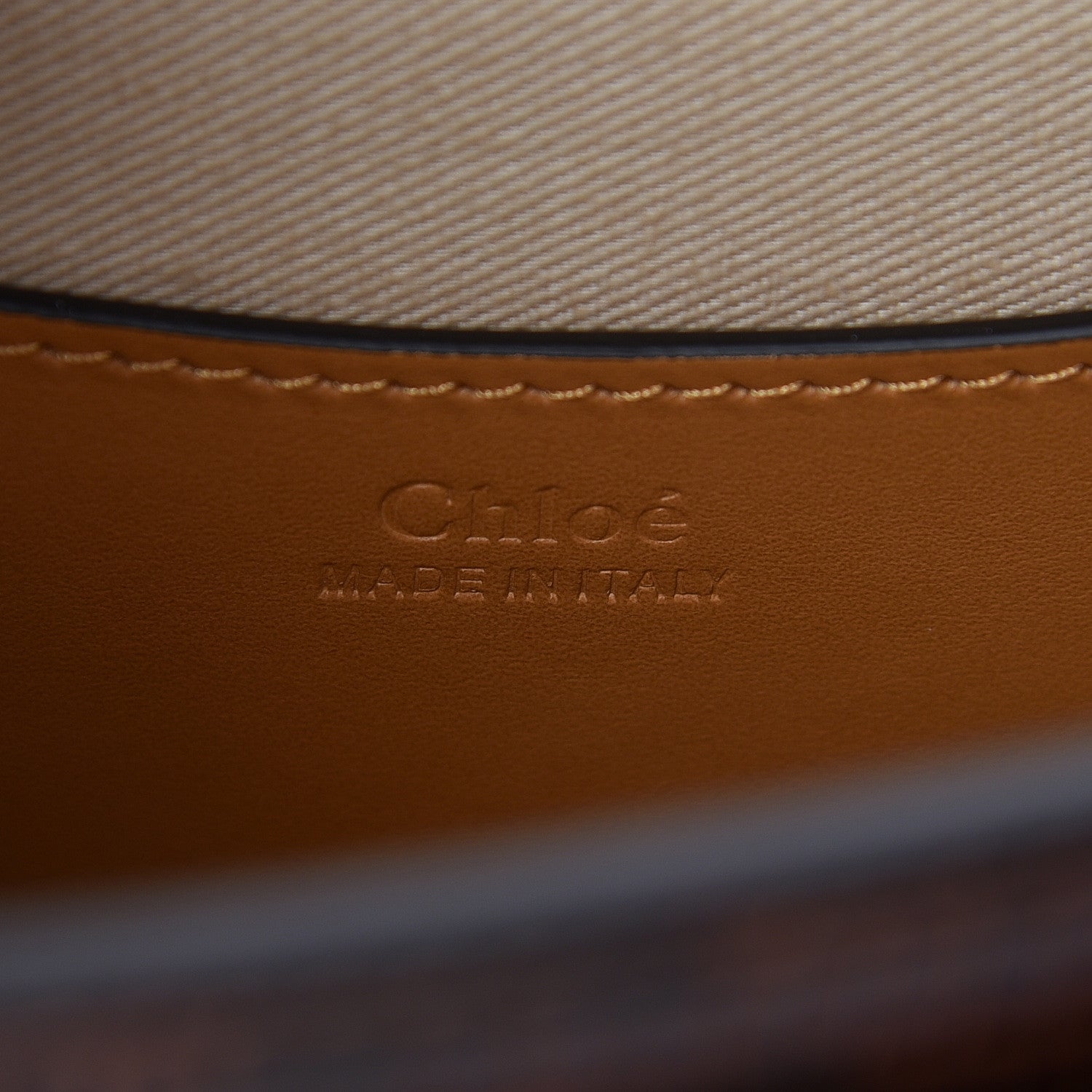 Chloe Calfskin Lizard Embossed Small Tess Bag Sepia Brown 9 of 10