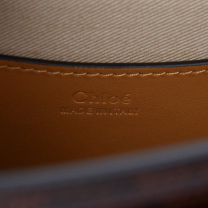Chloe Calfskin Lizard Embossed Small Tess Bag Sepia Brown 9 of 10