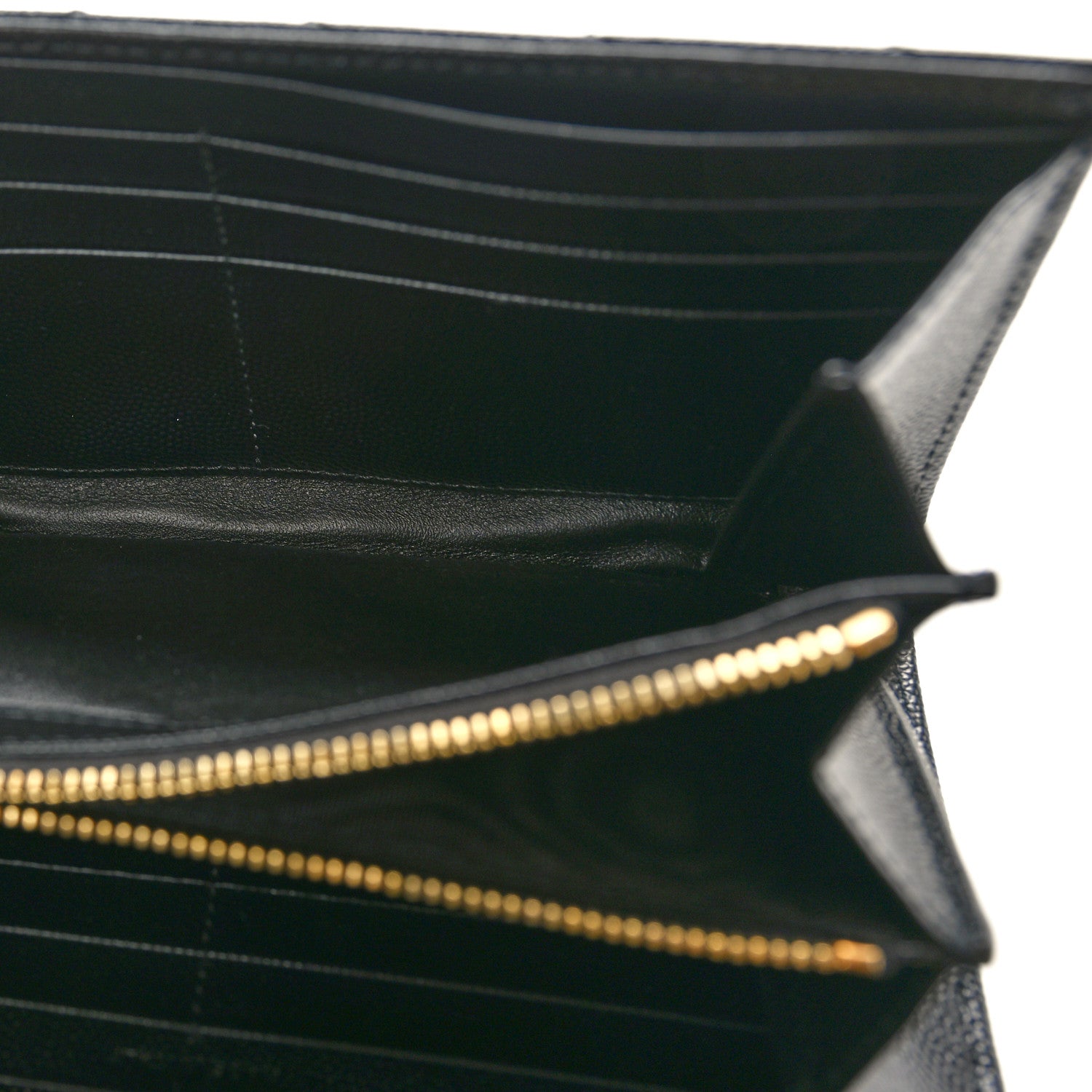 Saint Laurent Grain De Poudre Matelasse Chevron Monogram Flap Wallet Black 5 of 8