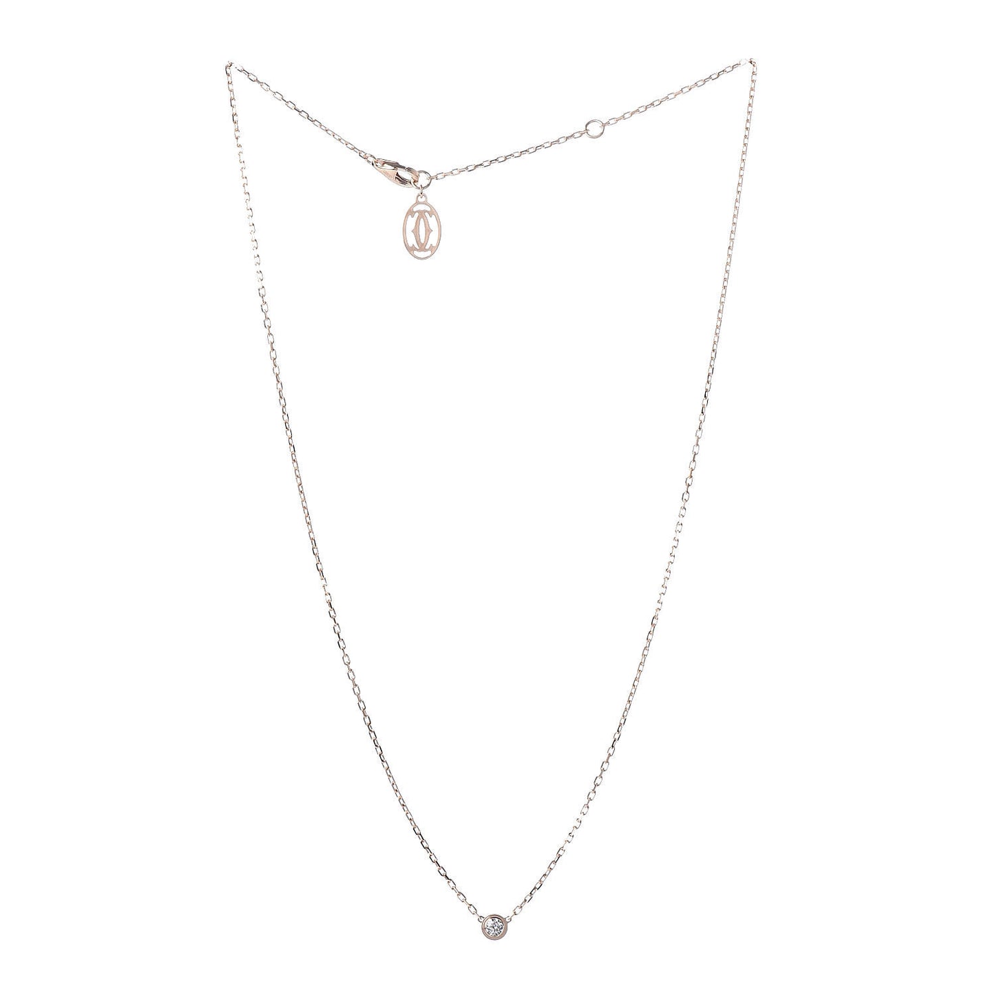 18K Pink Gold Diamond SM D'Amour Pendant Necklace