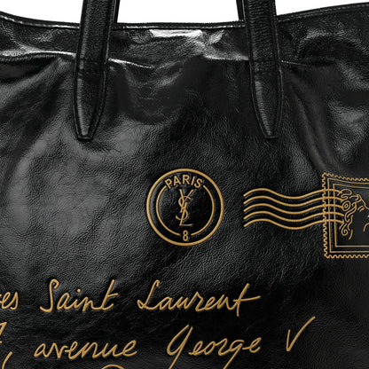 Saint Laurent Textured Patent Small Y-Mail Tote Black 7 of 9