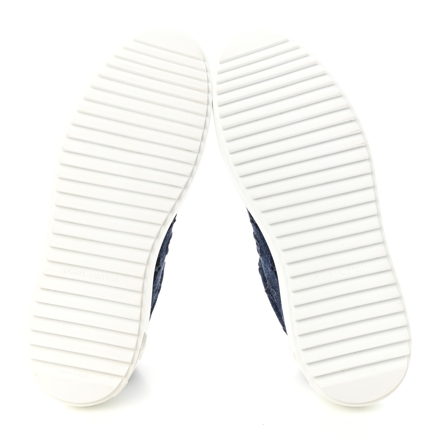 Louis Vuitton LOUIS VUITTON Denim Monogram Debossed Time Out Sneakers 39 Blue 5 of 16