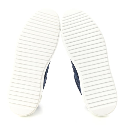 Louis Vuitton LOUIS VUITTON Denim Monogram Debossed Time Out Sneakers 39 Blue 5 of 16