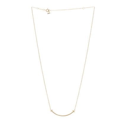 Tiffany 18K Yellow Gold Small T Smile Pendant Necklace 3 of 5