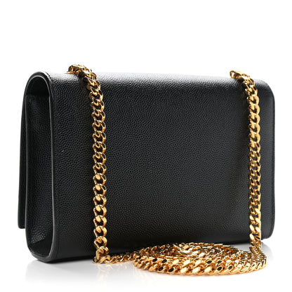 Saint Laurent Grain De Poudre Small Monogram Kate Satchel Black 3 of 8