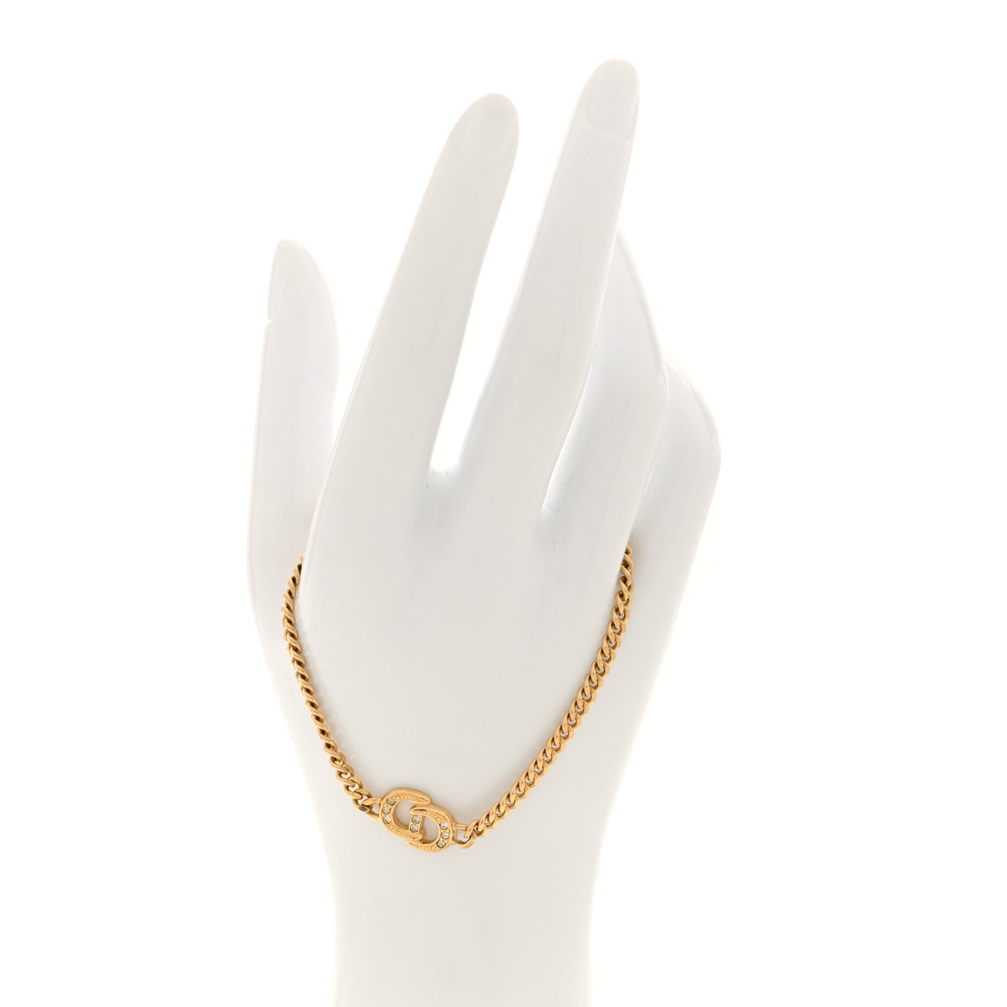 Crystal CD Chain Bracelet Gold