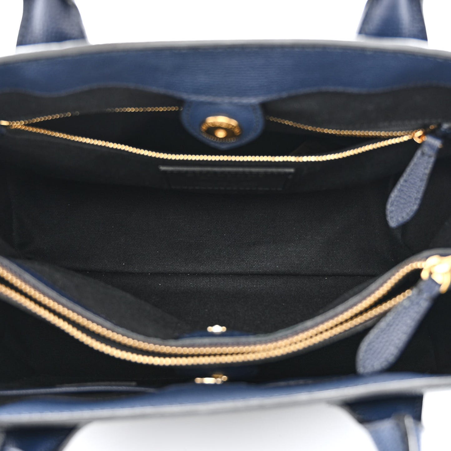 Derby Calfskin House Check Medium Banner Tote Ink Blue