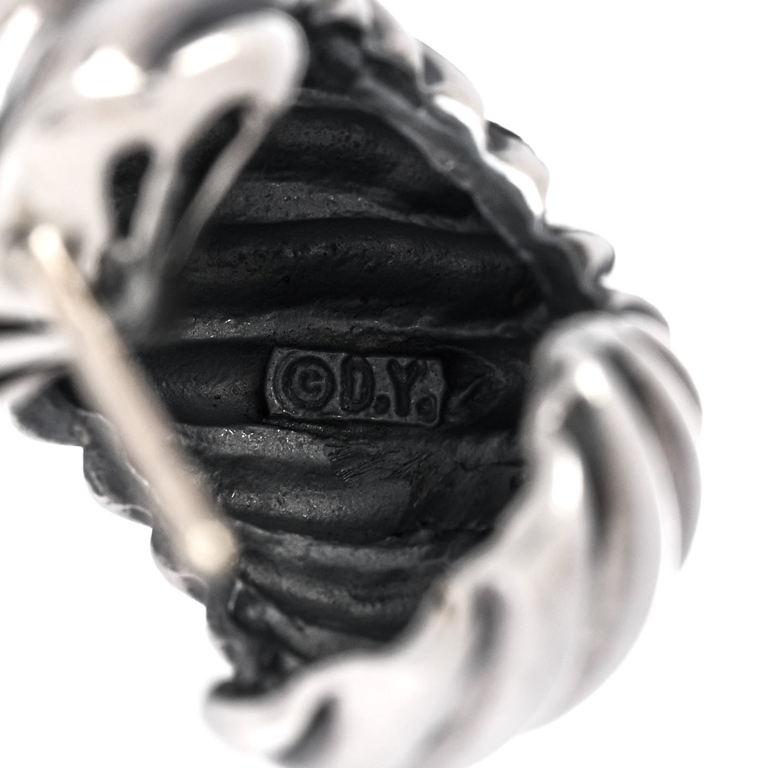 David Yurman Sterling Silver Sculpted Cable Shrimp Earrings 4 of 4