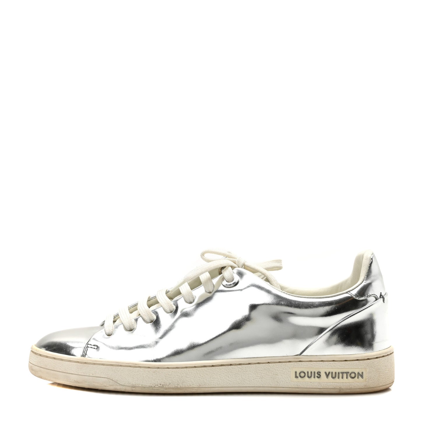 Metallic Calfskin Frontrow Sneakers 36.5 Silver