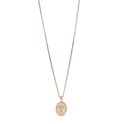 Chanel Crystal CC Medallion Necklace Gold 1 of 7
