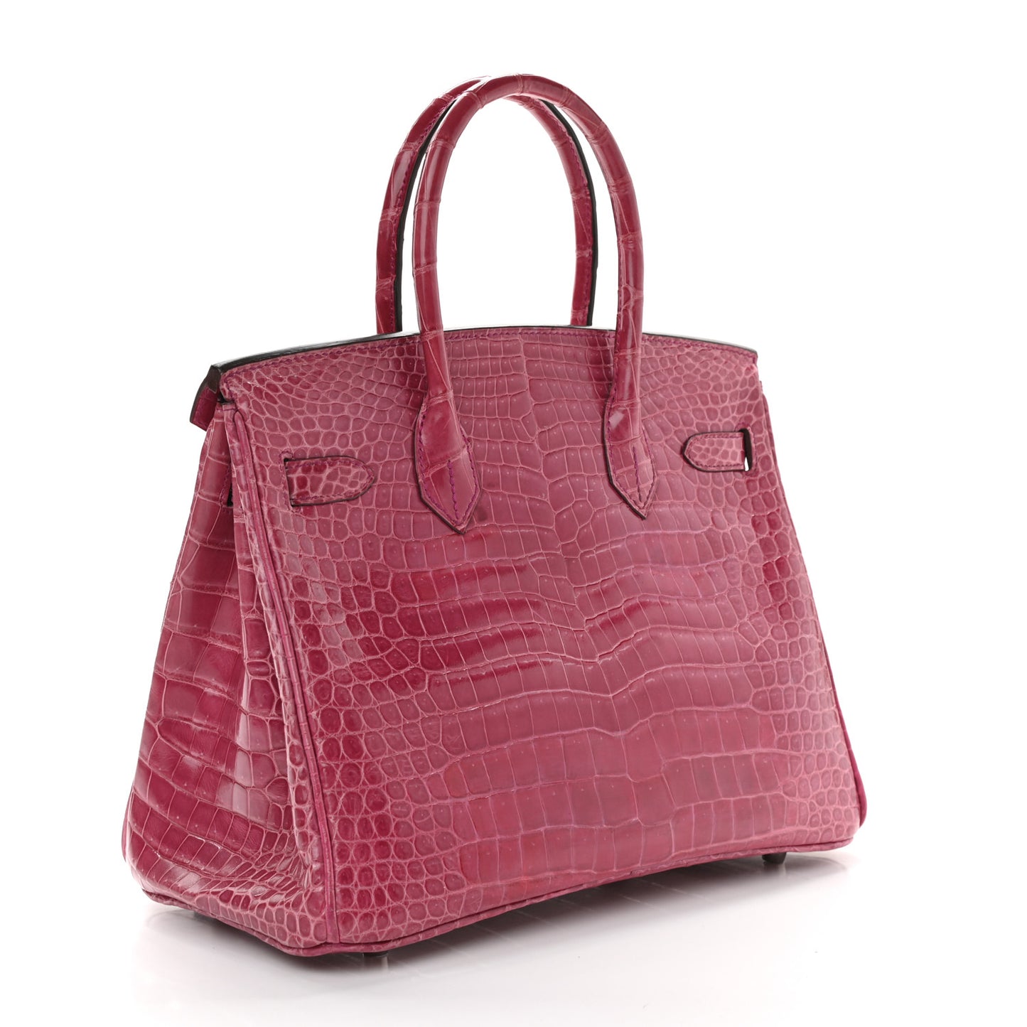 Shiny Porosus Crocodile Birkin 30 Rose Tyrien