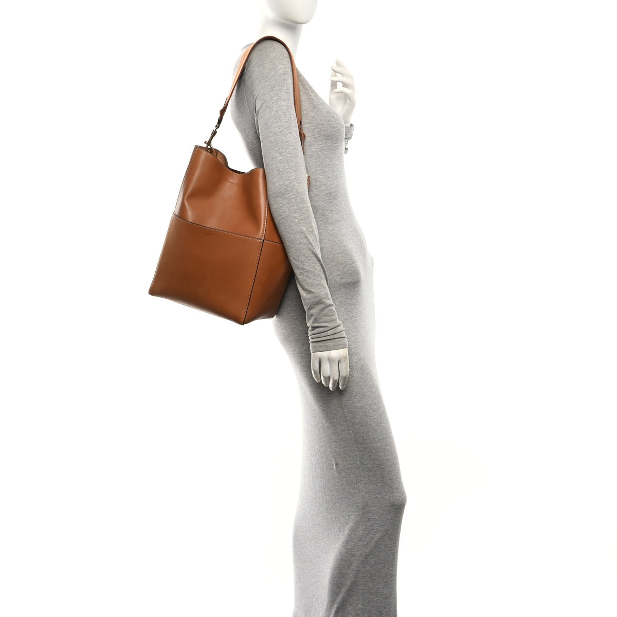 Celine Natural Calfskin Seau Sangle Bucket Bag Tan 2 of 12