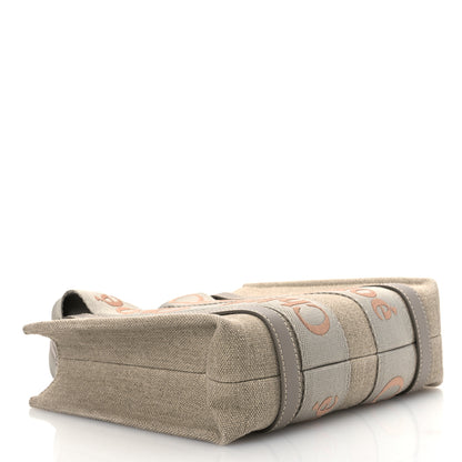 Chloe Cotton Calfskin Small Woody Ribbon Tote With Strap  Beige Taupe 4 of 12