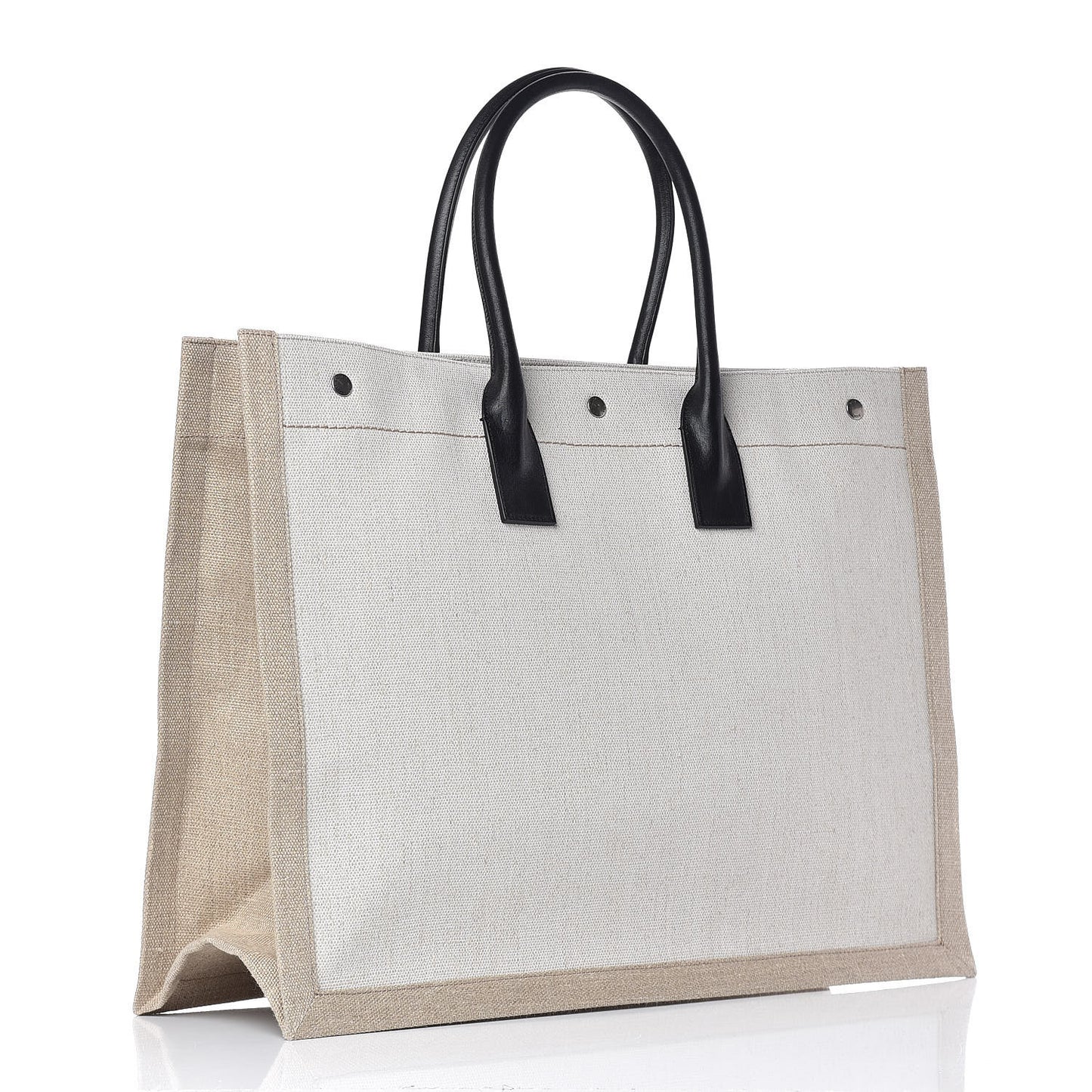 Linen Calfskin Rive Gauche Tote Optic White