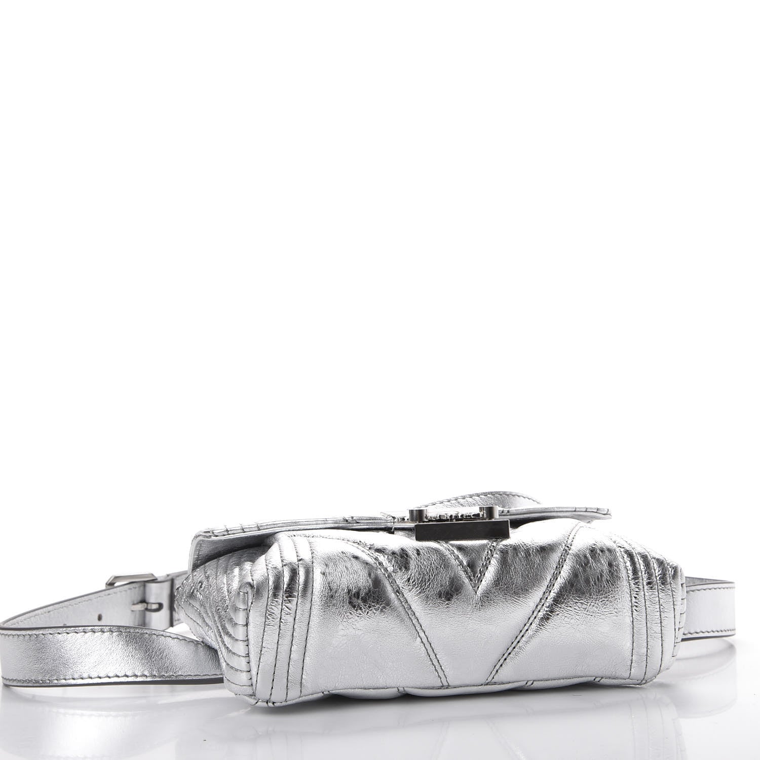 MCM Metallic Calfskin Small Patricia Belt Bag Berlin Silver 4 of 11