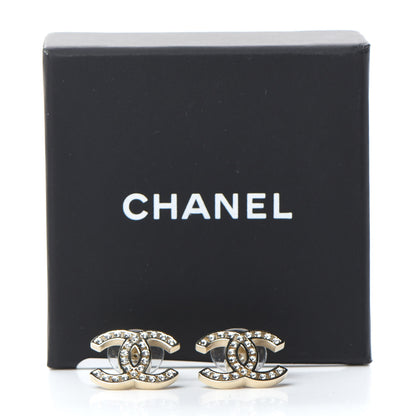 Chanel Crystal CC Large Earrings Gold 5 of 5