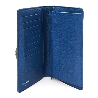 Chanel Caviar Quilted Boy Yen Wallet Blue 5 of 8