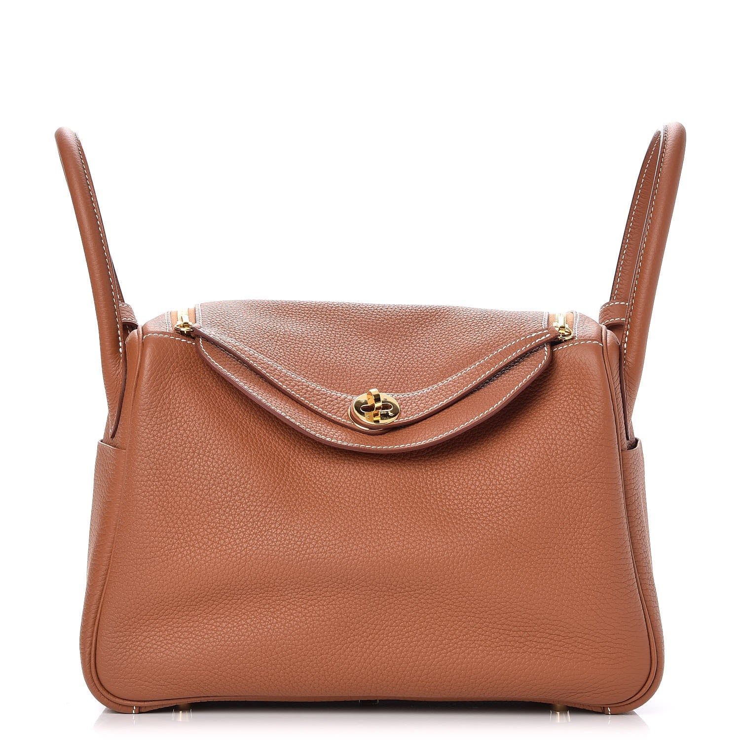 Hermes Togo Lindy 30 Gold Rouge Tomate 1 of 8