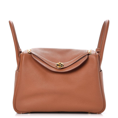 Hermes Togo Lindy 30 Gold Rouge Tomate 1 of 8