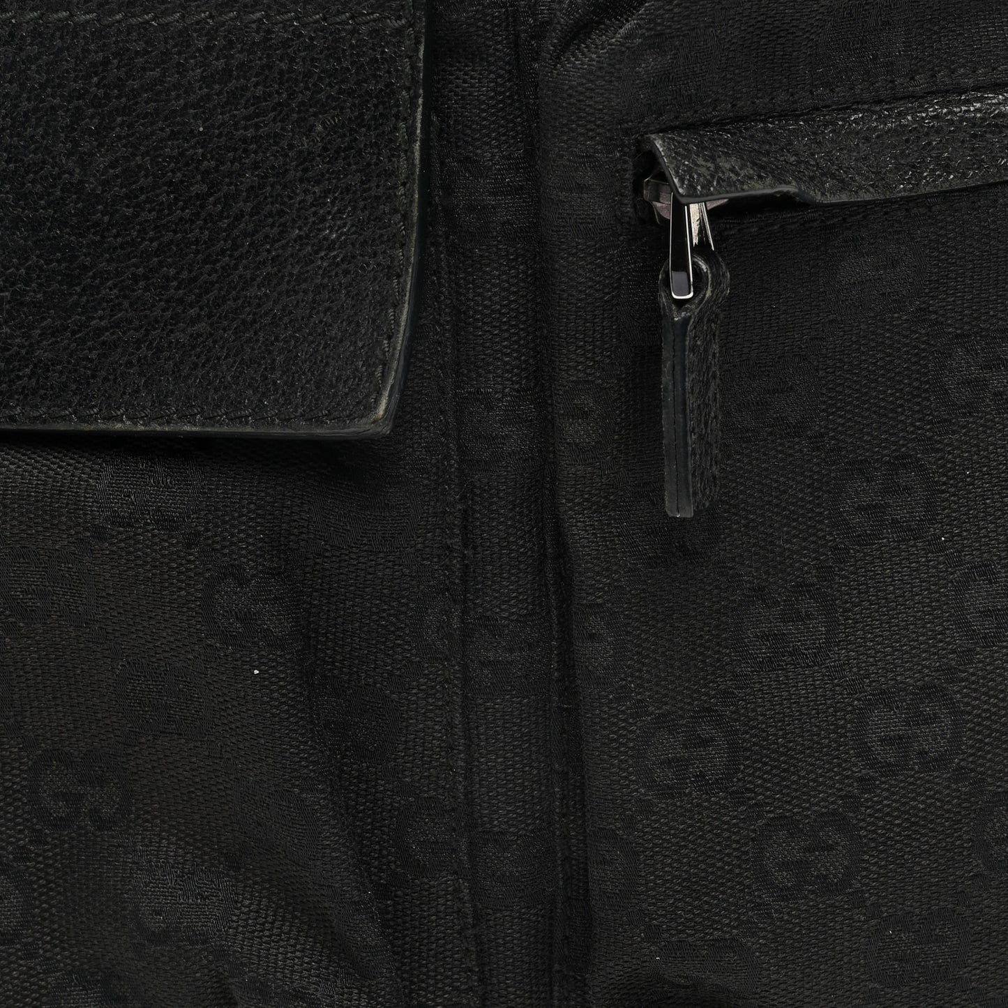 GG Monogram Double Pocket Belt Bag Black