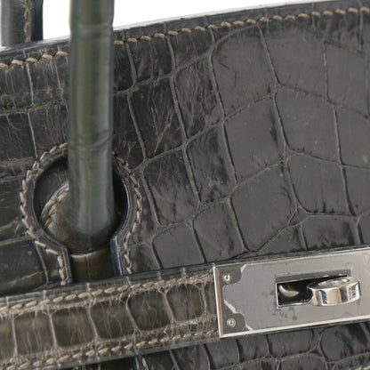 Hermes Shiny Niloticus Crocodile Birkin 30 Graphite 10 of 18