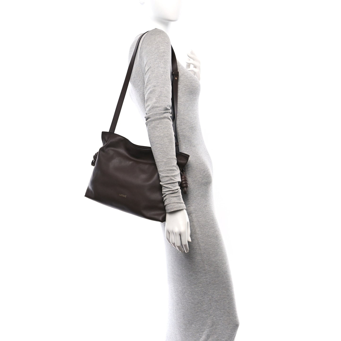Nappa Medium Flamenco Knot Bag Chocolate