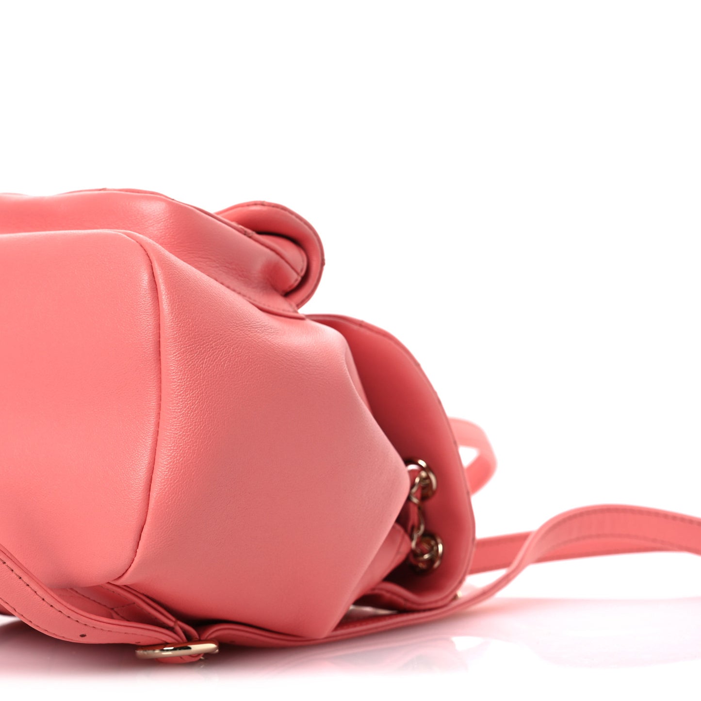 Lambskin Quilted Small Duma Drawstring Backpack Pink