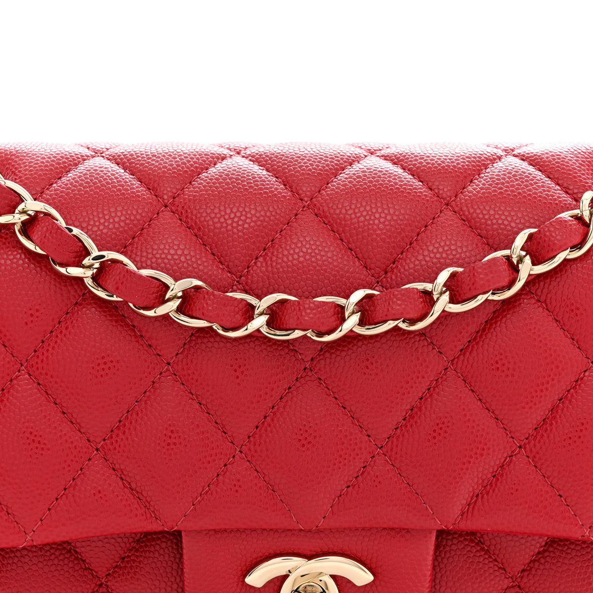 Chanel Caviar Quilted Small Double Flap Red 8 of 11