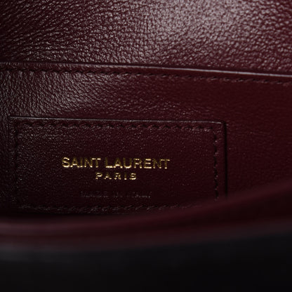 Saint Laurent Kid Scamosciato Smooth Calfskin Medium Classic Monogram Cassandra Top Handle Black Rouge Legion 7 of 10