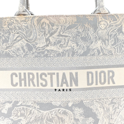 Christian Dior Canvas Embroidered Medium Dioriviera Toile De Jouy Reverse Book Tote Gray 9 of 12