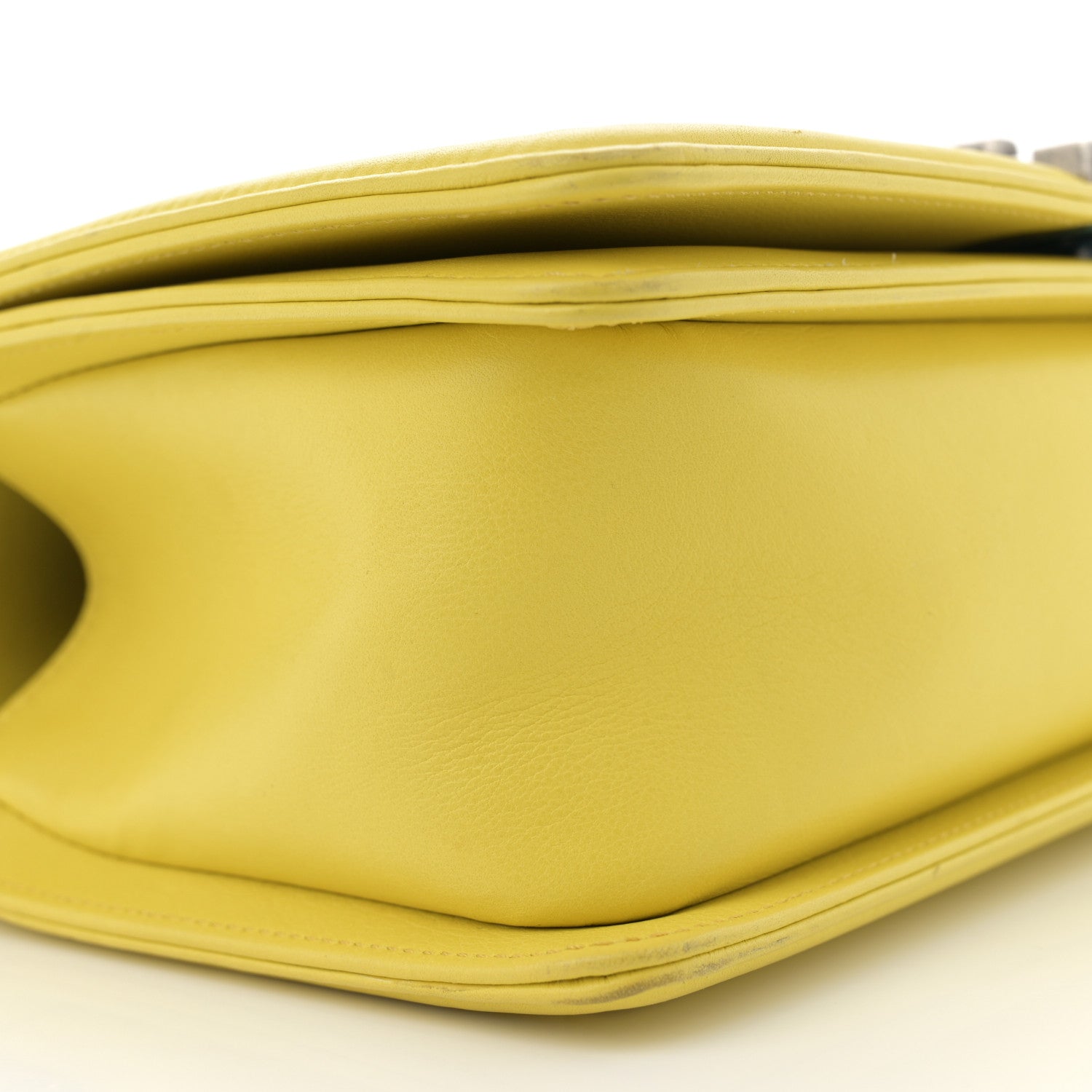 Chanel Calfskin Chevron Quilted Medium Boy Flap Yellow 9 of 14