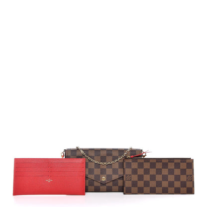 Louis Vuitton Damier Ebene Pochette Felicie Chain Wallet 6 of 11