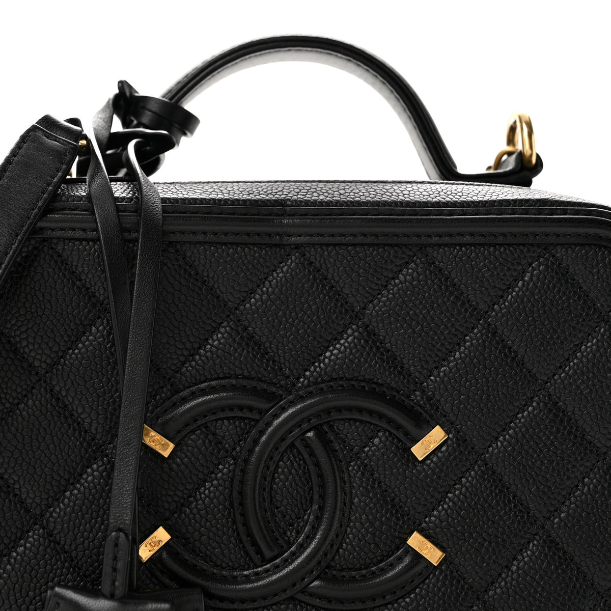 Chanel Caviar Quilted Medium CC Filigree Vanity Case Black 8 of 13