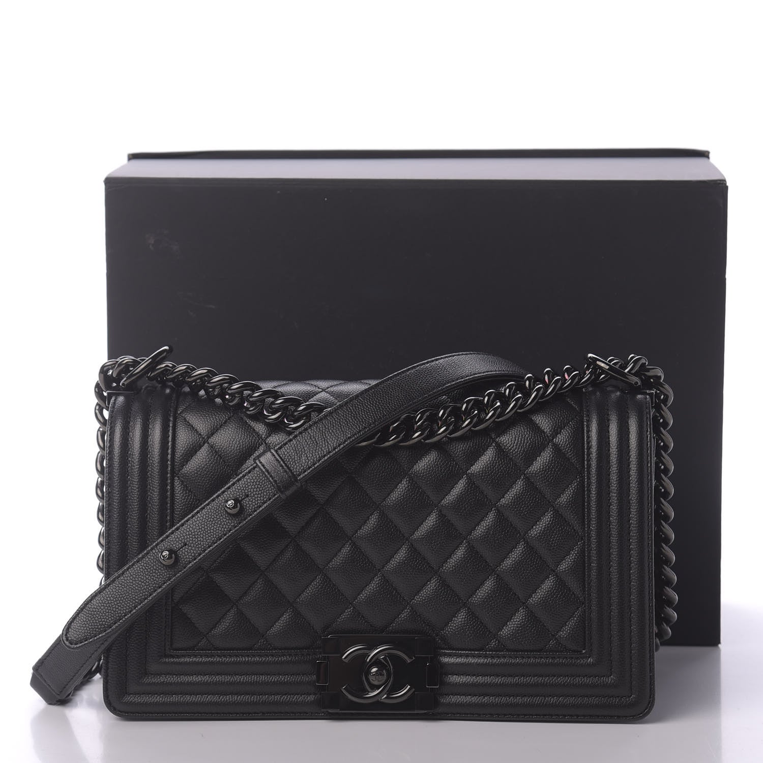 Chanel Caviar Quilted Medium Boy Flap So Black 11 of 11