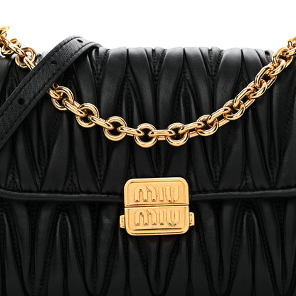 Miu Miu Nappa Matelasse Shoulder Bag Black 7 of 9
