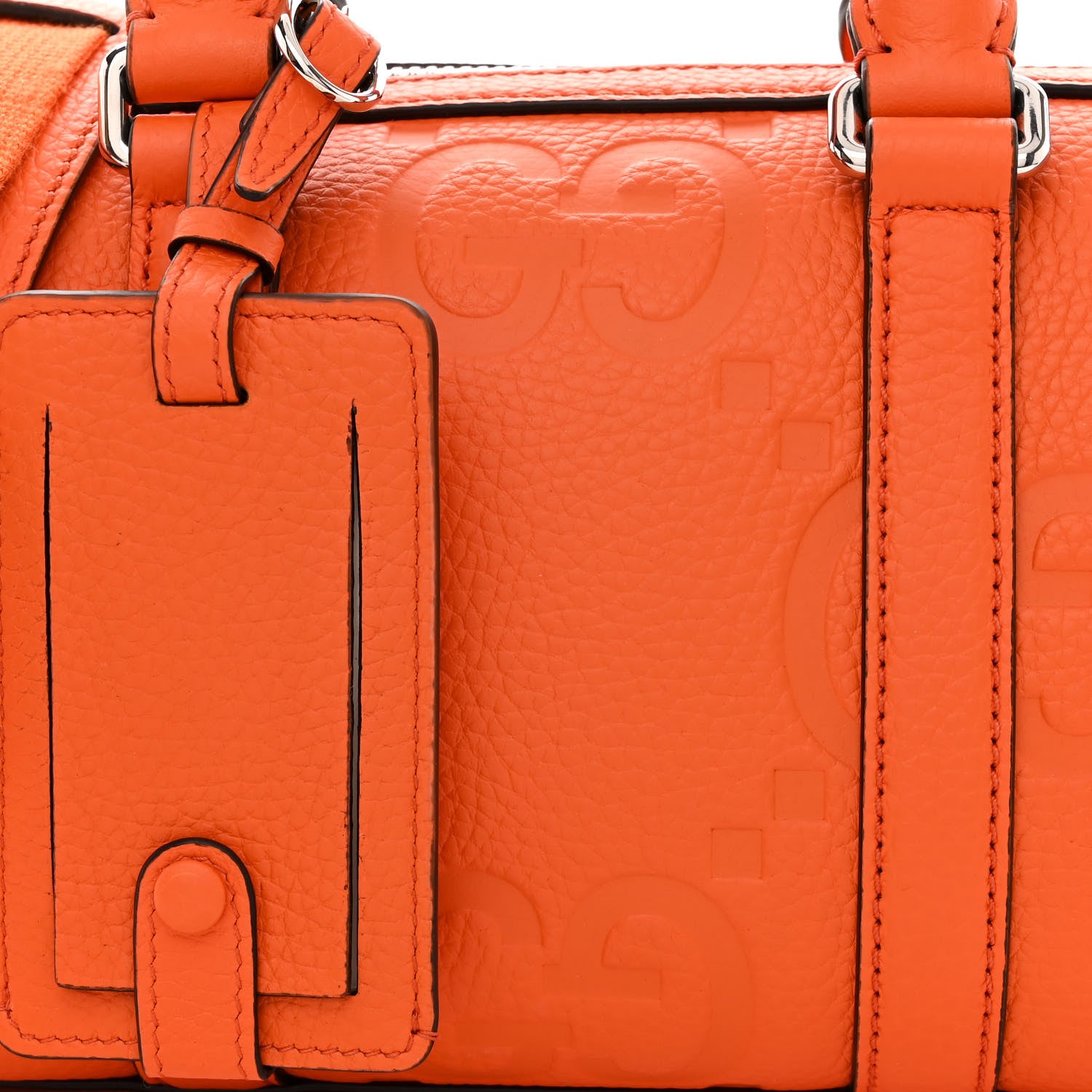 Gucci Piuma Calfskin Jumbo GG Embossed Mini Duffle Bag Good Orange 8 of 10