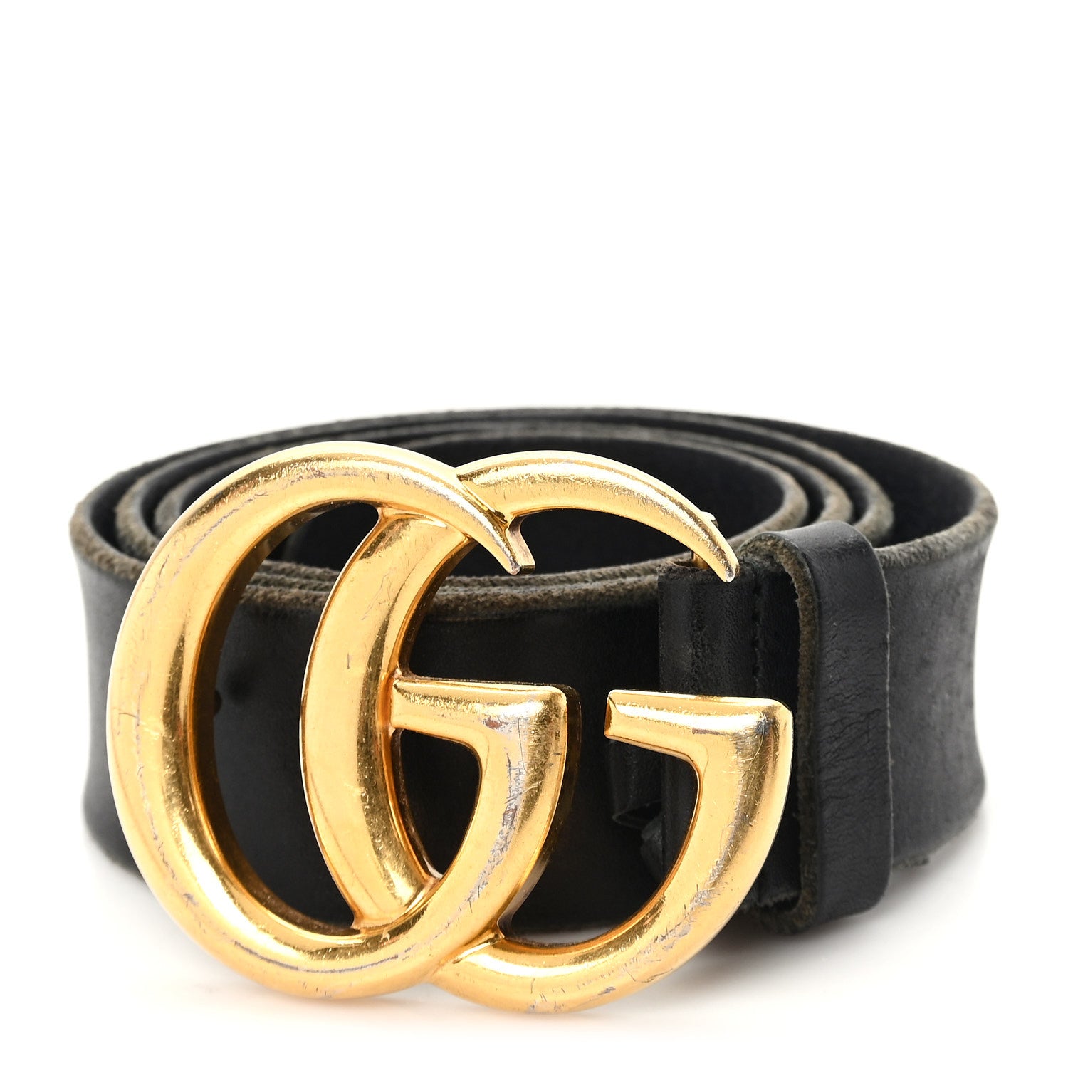 Gucci Faded Calfskin Double G 40mm Belt 85 34 Black 1 of 4