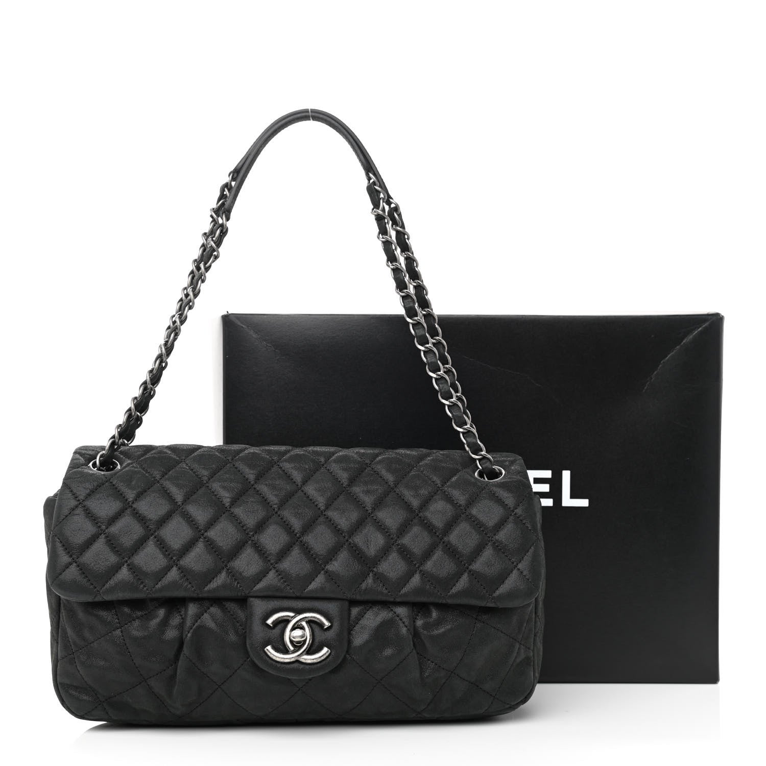 Chanel Iridescent Calfskin Large Chic Quilt Flap Black 11 of 11